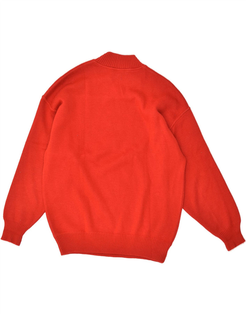 IL GRANCHIO Mens Graphic Turtle Neck Jumper Sweater Medium Red Wool | Vintage Il Granchio | Thrift | Second-Hand Il Granchio | Used Clothing | Messina Hembry 