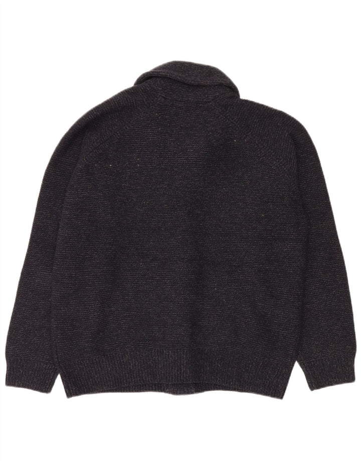 Marks & Spencer Mens Cardigan Sweater Large Navy Blue Acrylic