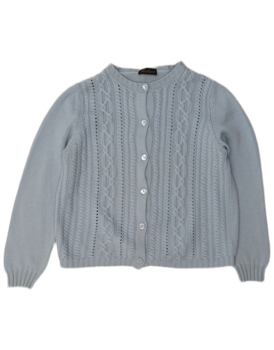 Luisa Spagnoli Womens Cardigan Sweater UK 16 Large Blue Wool