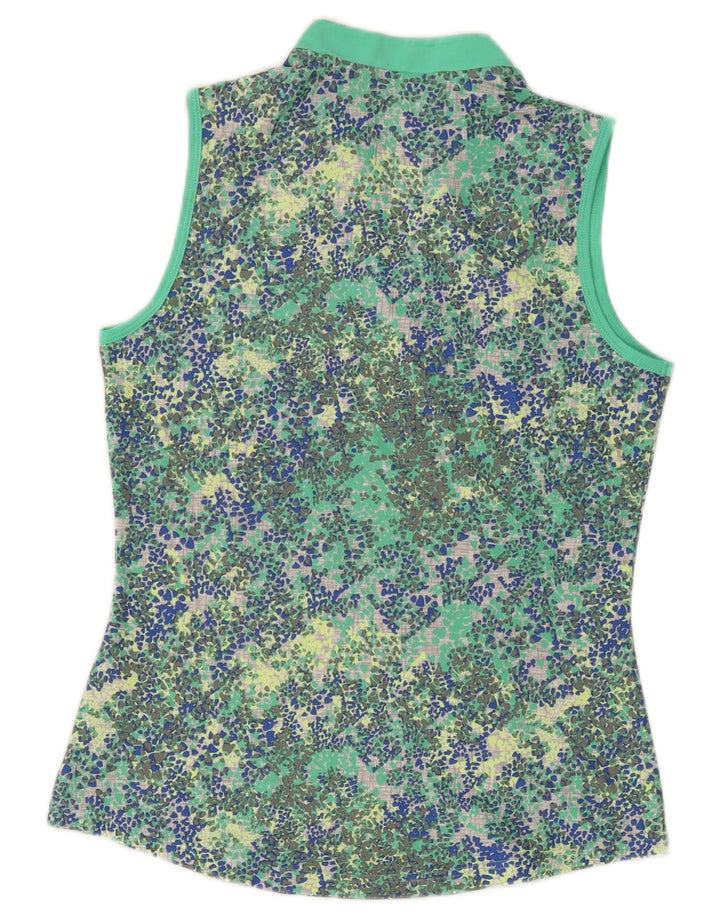 Adidas Womens Golf Vest Top UK 10 Small Green Spotted Polyester