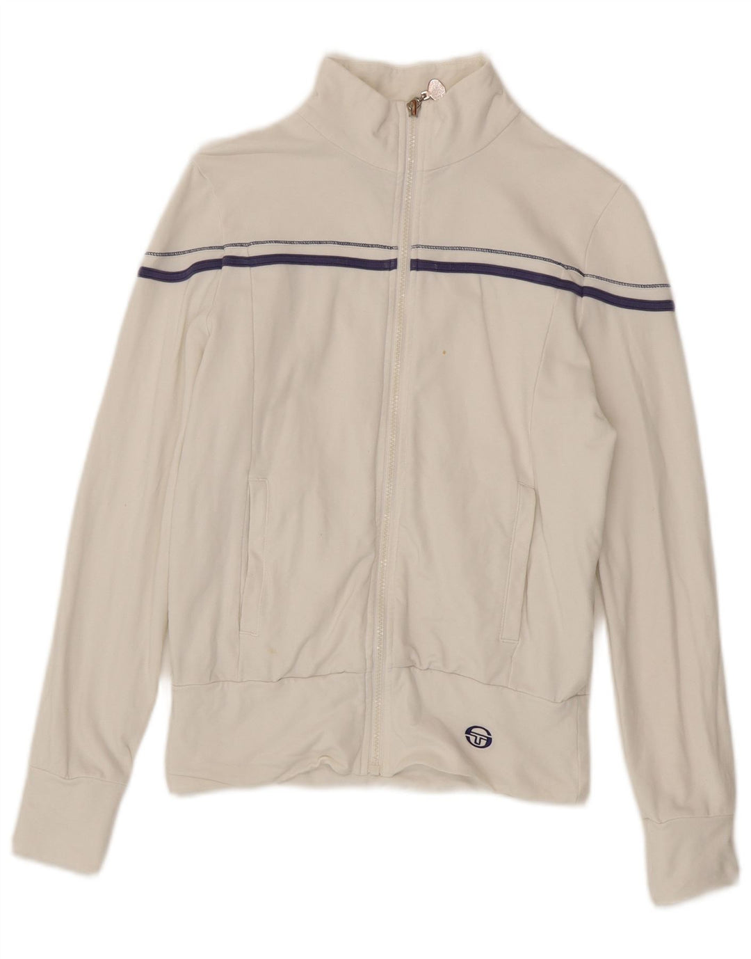 SERGIO TACCHINI Womens Tracksuit Top Jacket UK 10 Small White Striped
