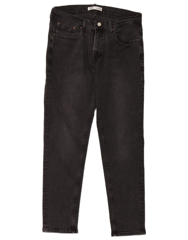 Zara Mens Skinny Jeans EU 44 Large W34 L29 Black Cotton