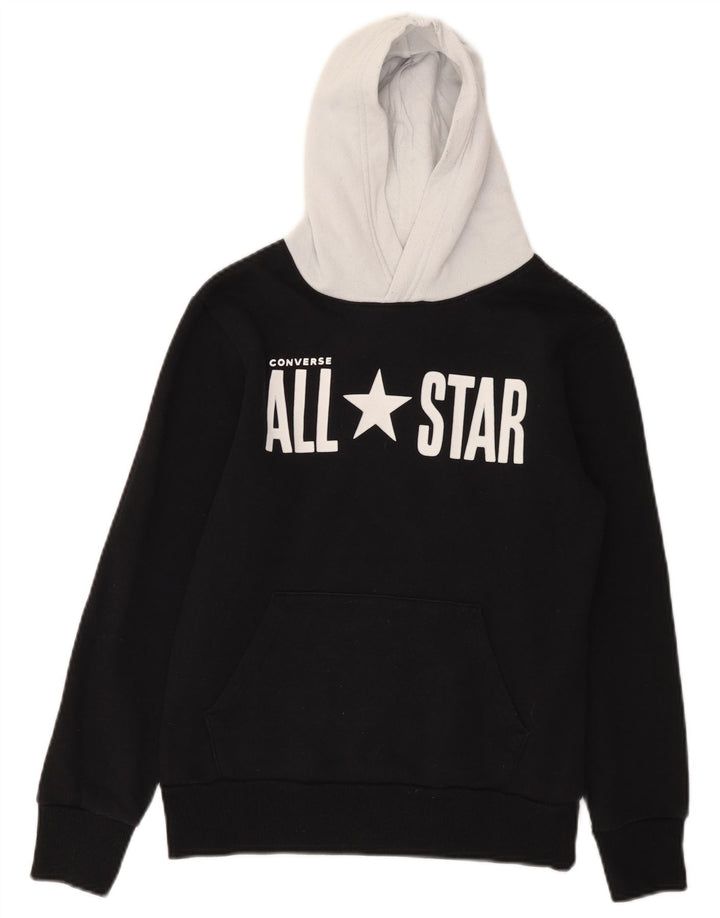 Converse Boys Graphic Hoodie Jumper 10-11 Years Medium Black Colourblock