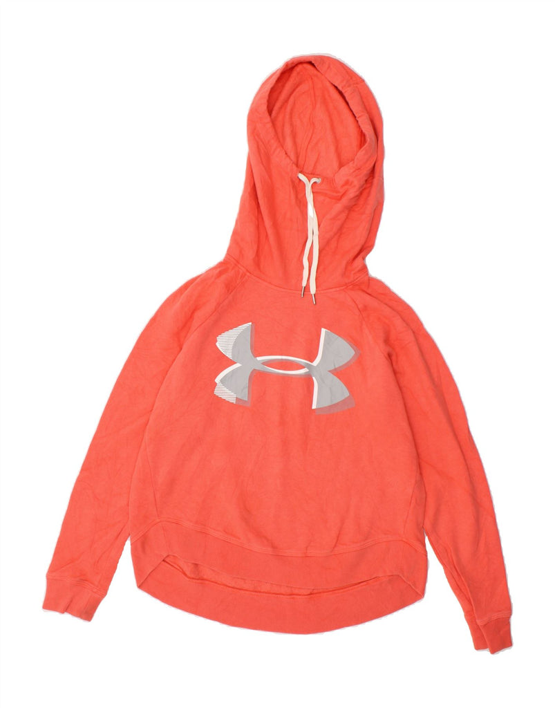 UNDER ARMOUR Womens Graphic Hoodie Jumper UK 10 Small Red Cotton | Vintage Under Armour | Thrift | Second-Hand Under Armour | Used Clothing | Messina Hembry 