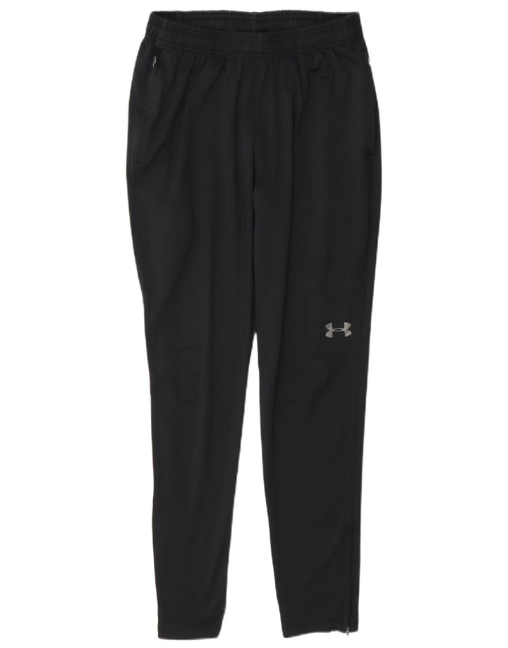 Under Armour Mens Fitted Tracksuit Trousers Medium Navy Blue Polyester