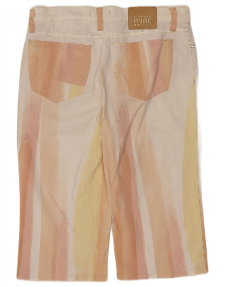 Gianfranco Ferre Womens Bermuda Denim Shorts W28 Medium White Colourblock