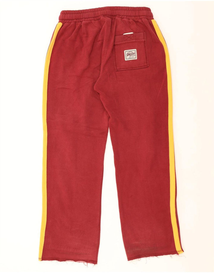 Superdry Mens Tracksuit Trousers Joggers Medium  Red Colourblock Cotton