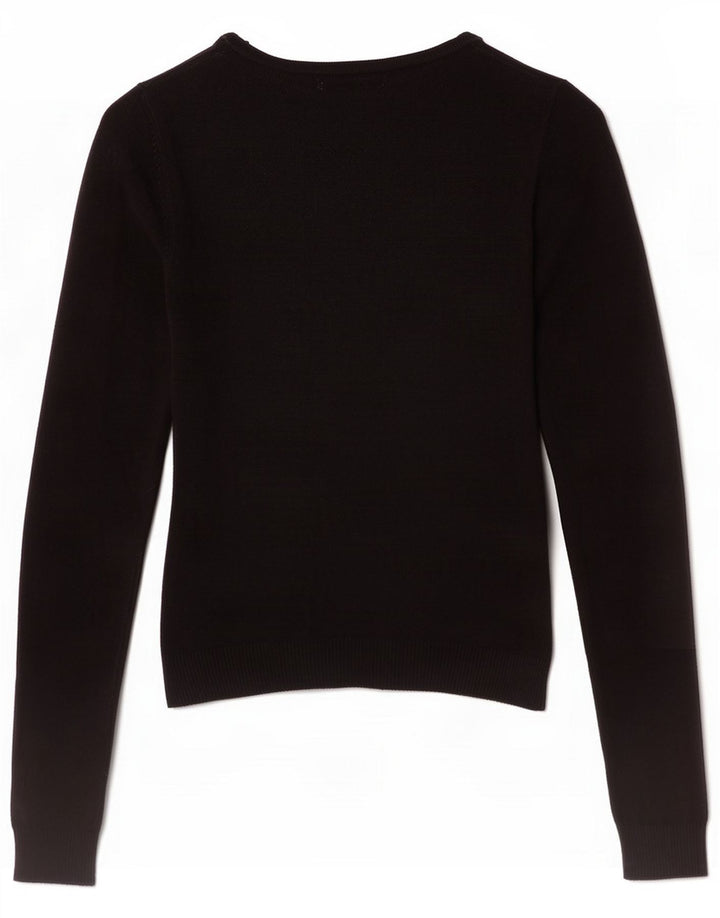 Zara Womens Blouse Top UK 14 Large Black Rayon