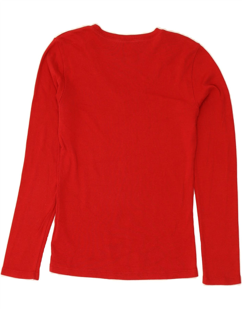TOMMY HILFIGER Womens Top Long Sleeve UK 12 Medium Red Cotton Vintage Tommy Hilfiger and Second-Hand Tommy Hilfiger from Messina Hembry 