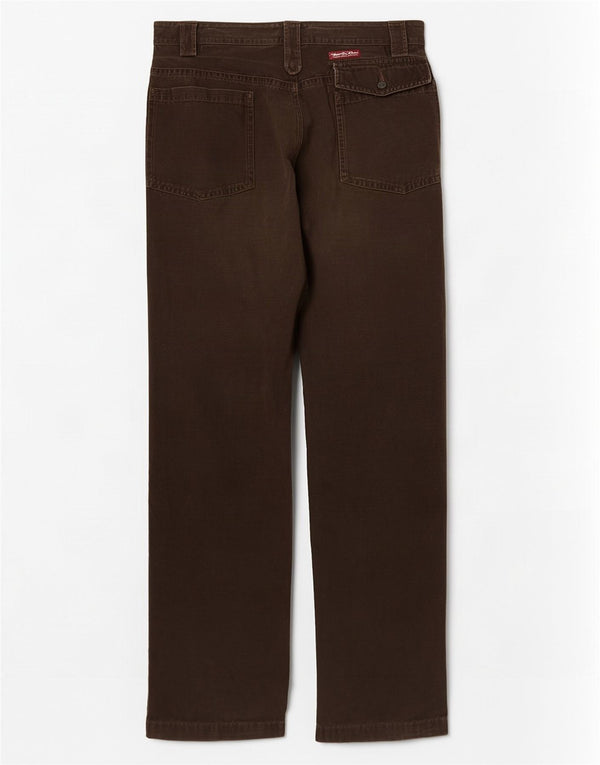 Marlboro Classics Mens Straight Chino Trousers W38 L34 Brown Cotton