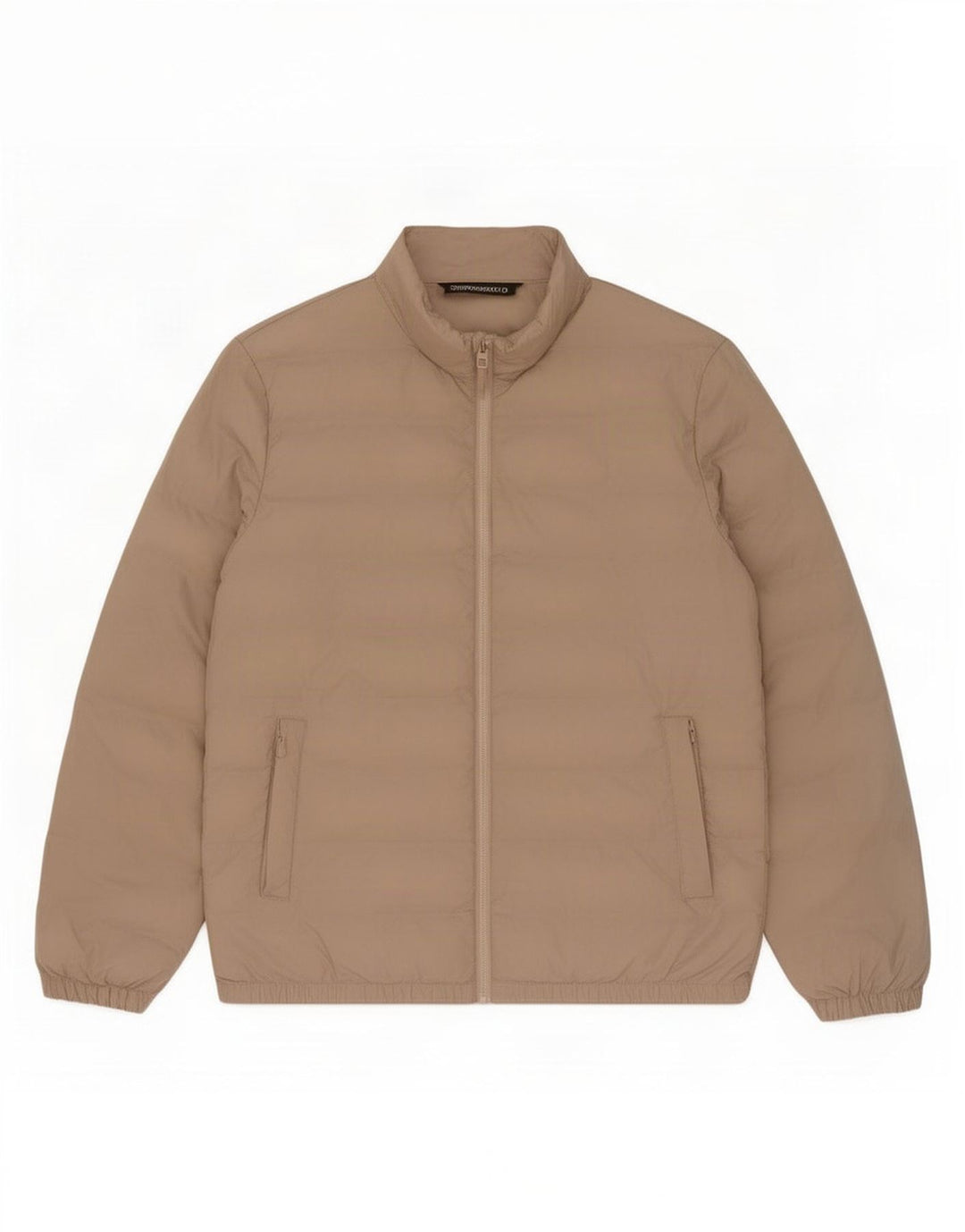 Zara Mens Padded Jacket UK 42 XL Beige Polyester