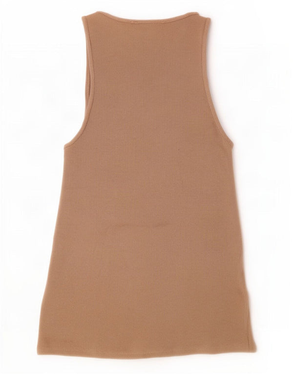 Zara Womens Vest Top UK 10 Small Beige