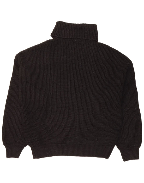 Zara Womens Roll Neck Jumper Sweater UK 14 Medium Black Viscose