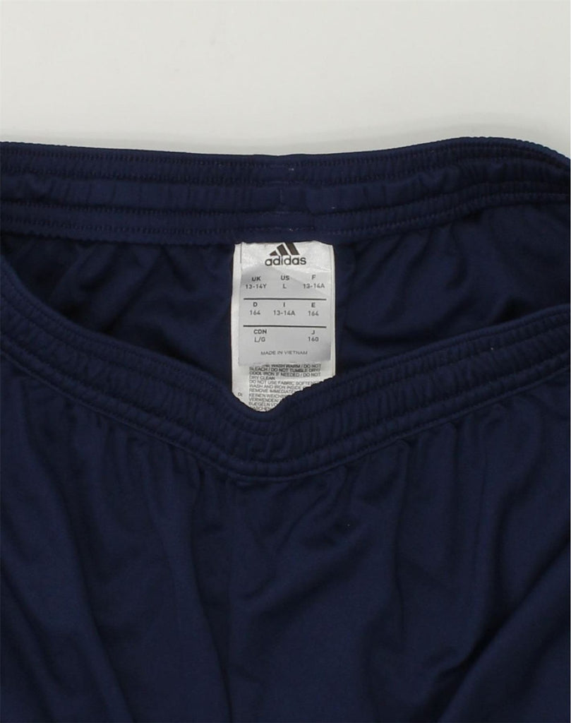 ADIDAS Boys Sport Shorts 13-14 Years Large  Blue Polyester | Vintage Adidas | Thrift | Second-Hand Adidas | Used Clothing | Messina Hembry 