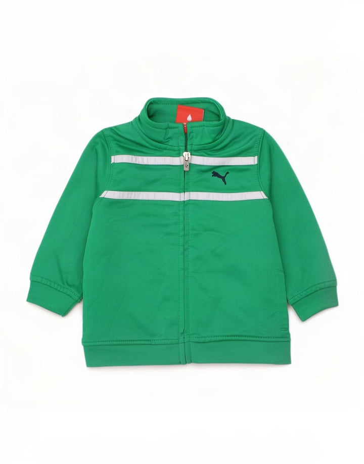 Puma Baby Boys Tracksuit Top Jacket 3-6 Months Green Colourblock Polyester