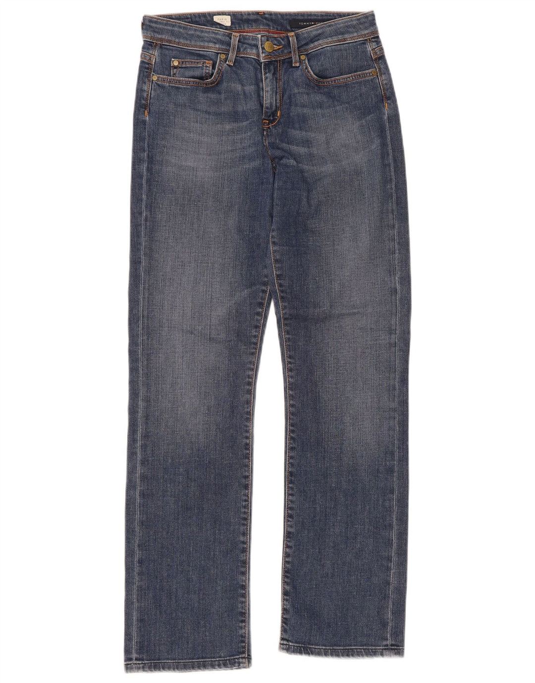 TOMMY HILFIGER Womens Straight Jeans W26 L30 Blue Cotton