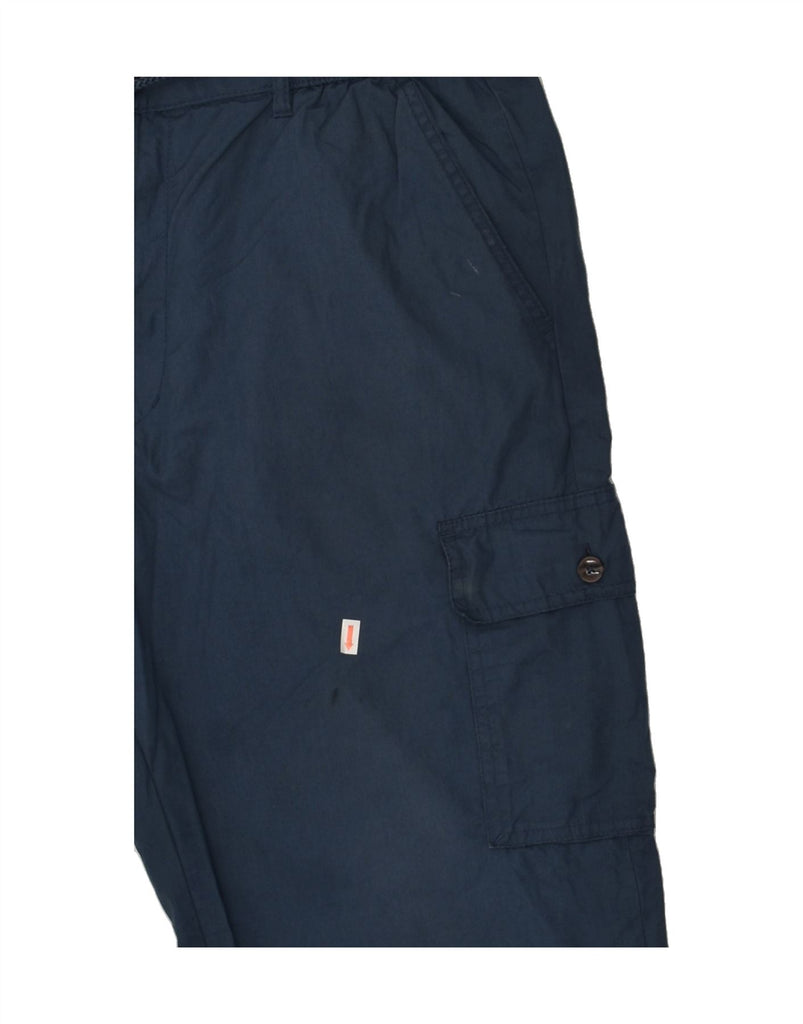 SEA BARRIER Mens Straight Cargo Trousers XL W35 L28 Navy Blue Cotton | Vintage Sea Barrier | Thrift | Second-Hand Sea Barrier | Used Clothing | Messina Hembry 