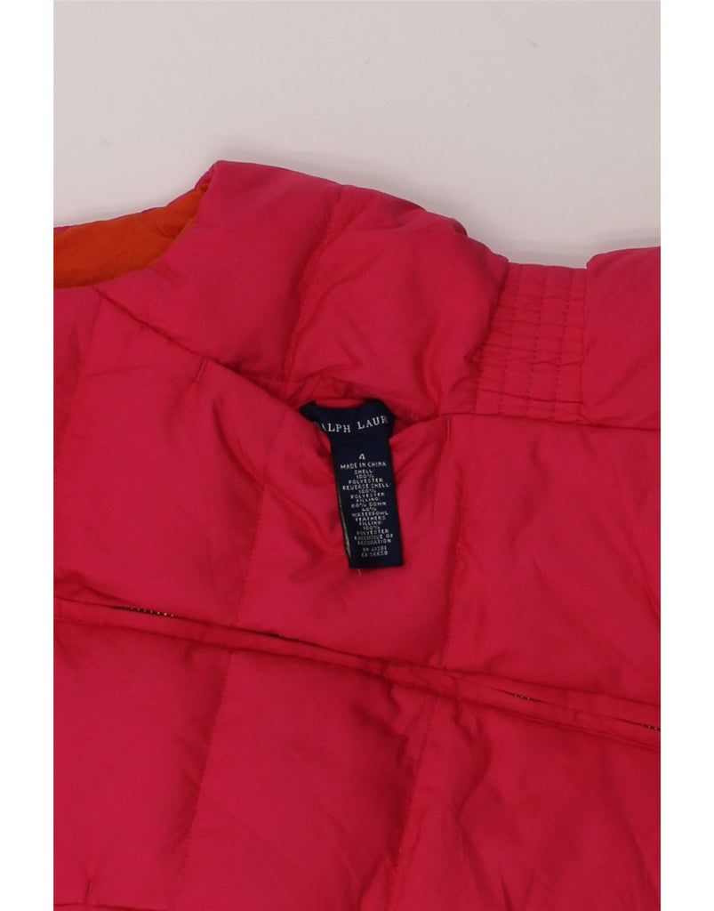 RALPH LAUREN Girls Padded Reversible Gilet 3-4 Years Red Polyester | Vintage Ralph Lauren | Thrift | Second-Hand Ralph Lauren | Used Clothing | Messina Hembry 