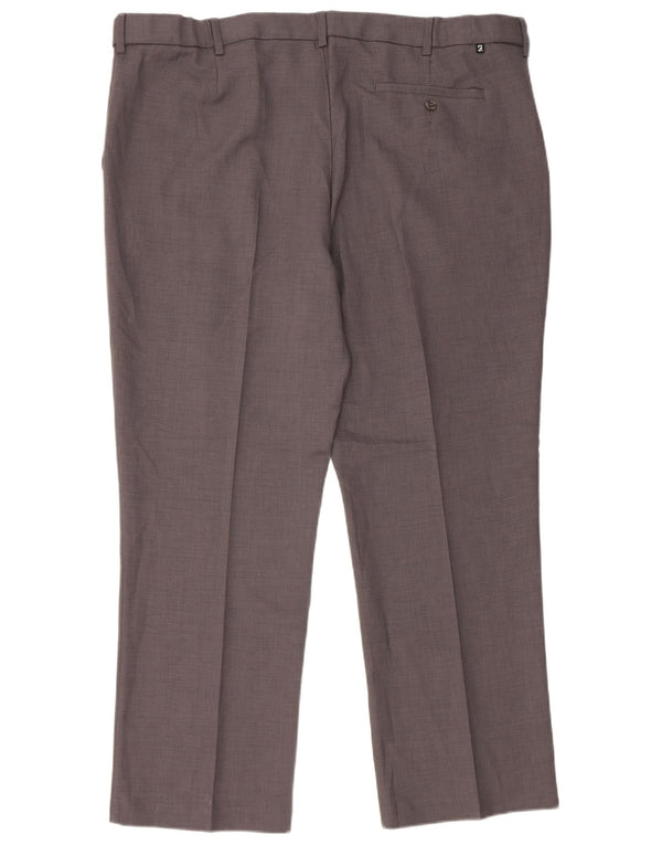 Farah Mens Straight Chino Trousers W42 L29 Grey Polyester