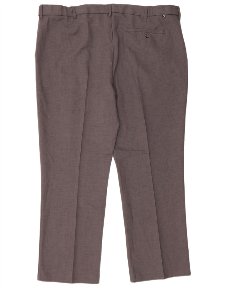 Farah Mens Straight Chino Trousers W42 L29 Grey Polyester