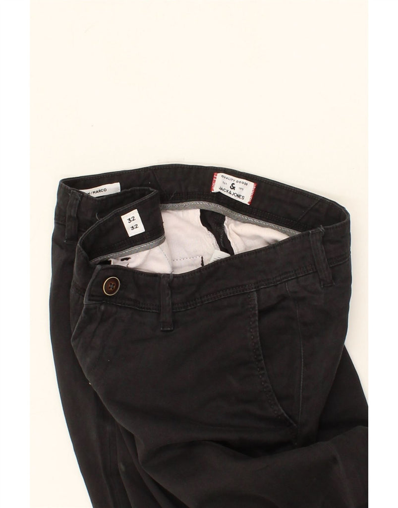 JACK & JONES Mens Marco Slim Chino Trousers W32 L32  Black Cotton Vintage Jack & Jones and Second-Hand Jack & Jones from Messina Hembry 