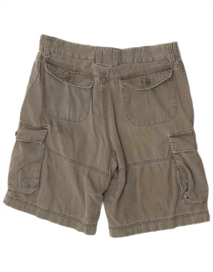 Izod Mens Cargo Shorts W32 Medium Khaki Cotton