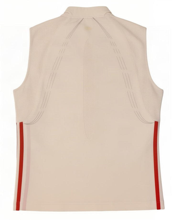 Adidas Womens Vest Top UK 14 Medium White Colourblock Polyester
