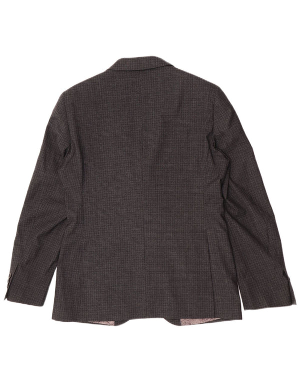 Ted Baker Mens Regular Fit 2 Button Blazer Jacket UK 40 Large Grey Check