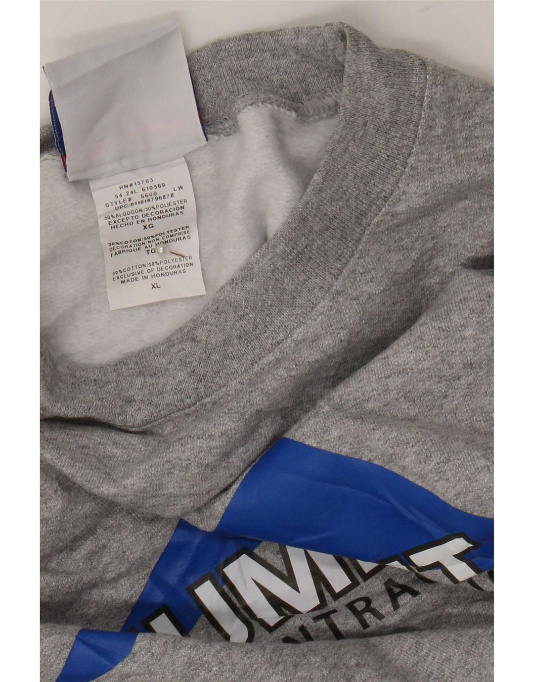 Champion Mens Summit Graphic Sweatshirt Jumper XL Grey Flecked Cotton