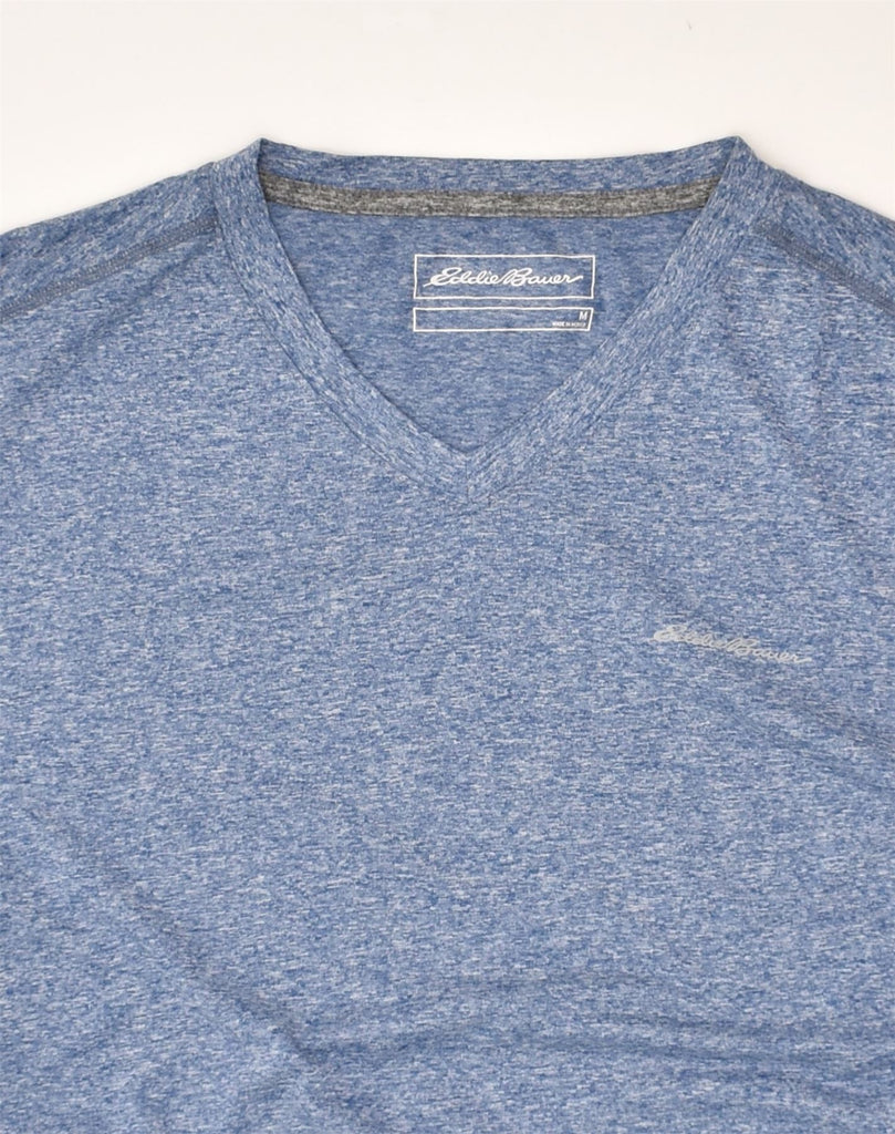 EDDIE BAUER Mens T-Shirt Top Medium Blue Flecked Polyester | Vintage Eddie Bauer | Thrift | Second-Hand Eddie Bauer | Used Clothing | Messina Hembry 