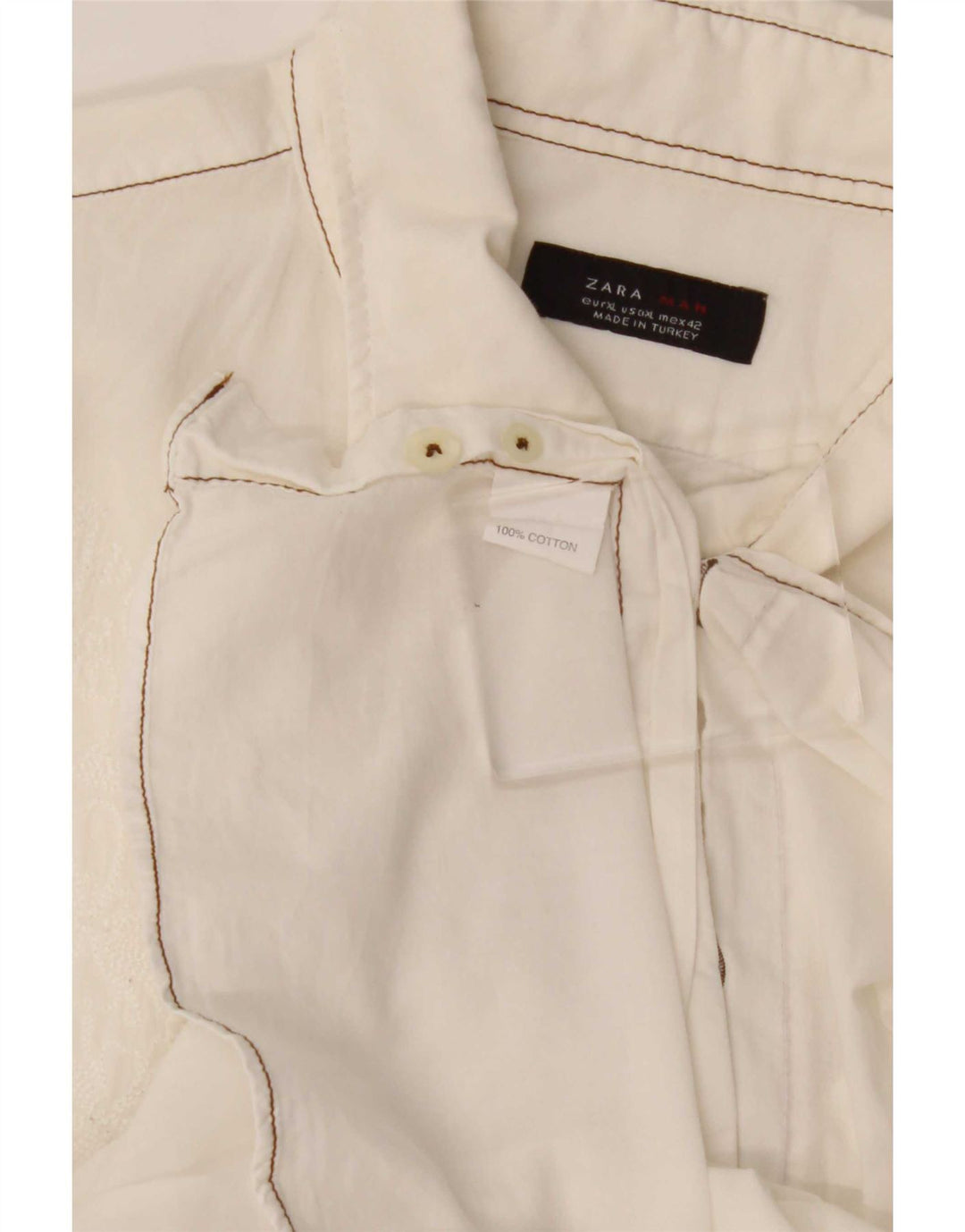 Zara Mens Shirt XL White Cotton