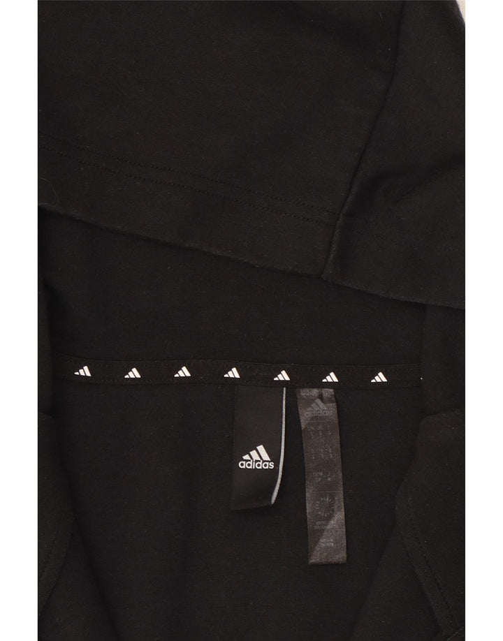 ADIDAS Mens Zip Hoodie Sweater Small Black Cotton Vintage Adidas and Second-Hand Adidas from Messina Hembry 