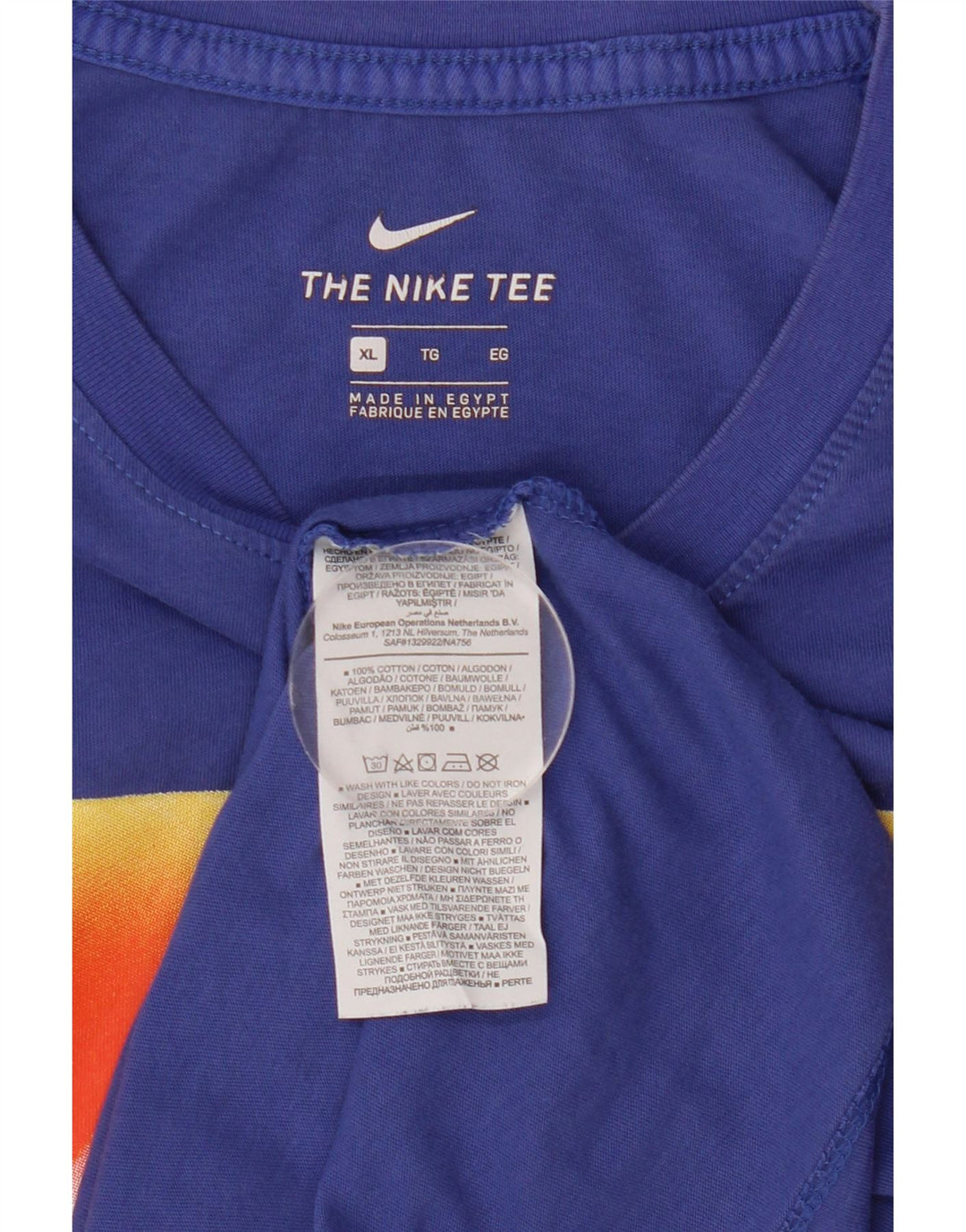 Nike Mens Graphic T-Shirt Top XL Blue Cotton
