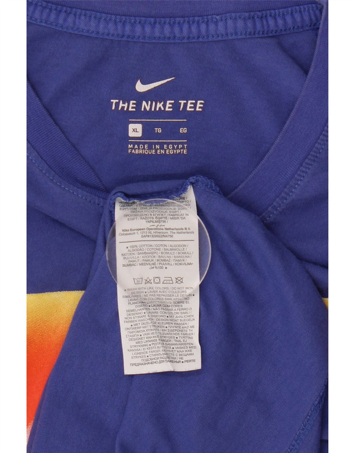 Nike Mens Graphic T-Shirt Top XL Blue Cotton