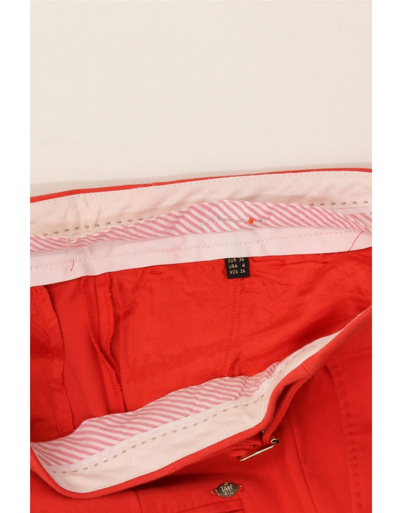 MASSIMO DUTTI Womens Slim Crop Chino Trousers EU 36 XS W26 L24 Red Vintage Massimo Dutti and Second-Hand Massimo Dutti from Messina Hembry 