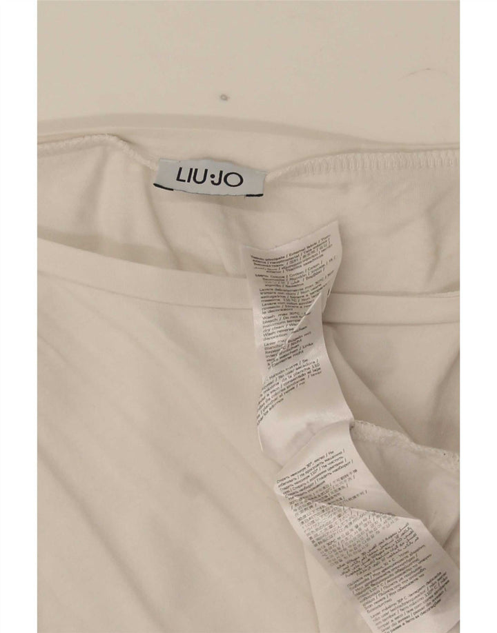 Liu Jo Womens Graphic T-Shirt Top UK 14 Medium White Cotton
