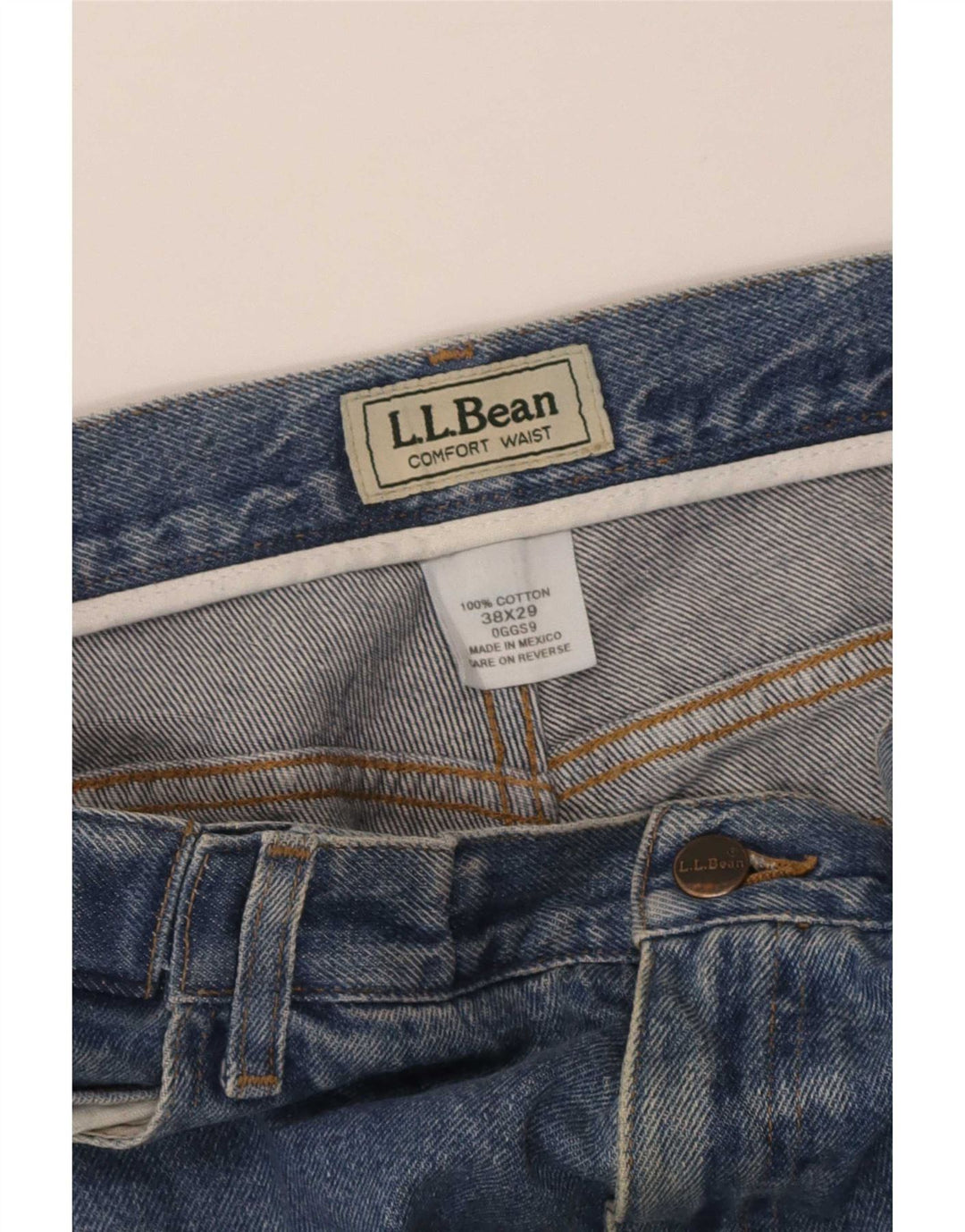 L.L.Bean Mens Straight Jeans W38 L29 Blue Cotton