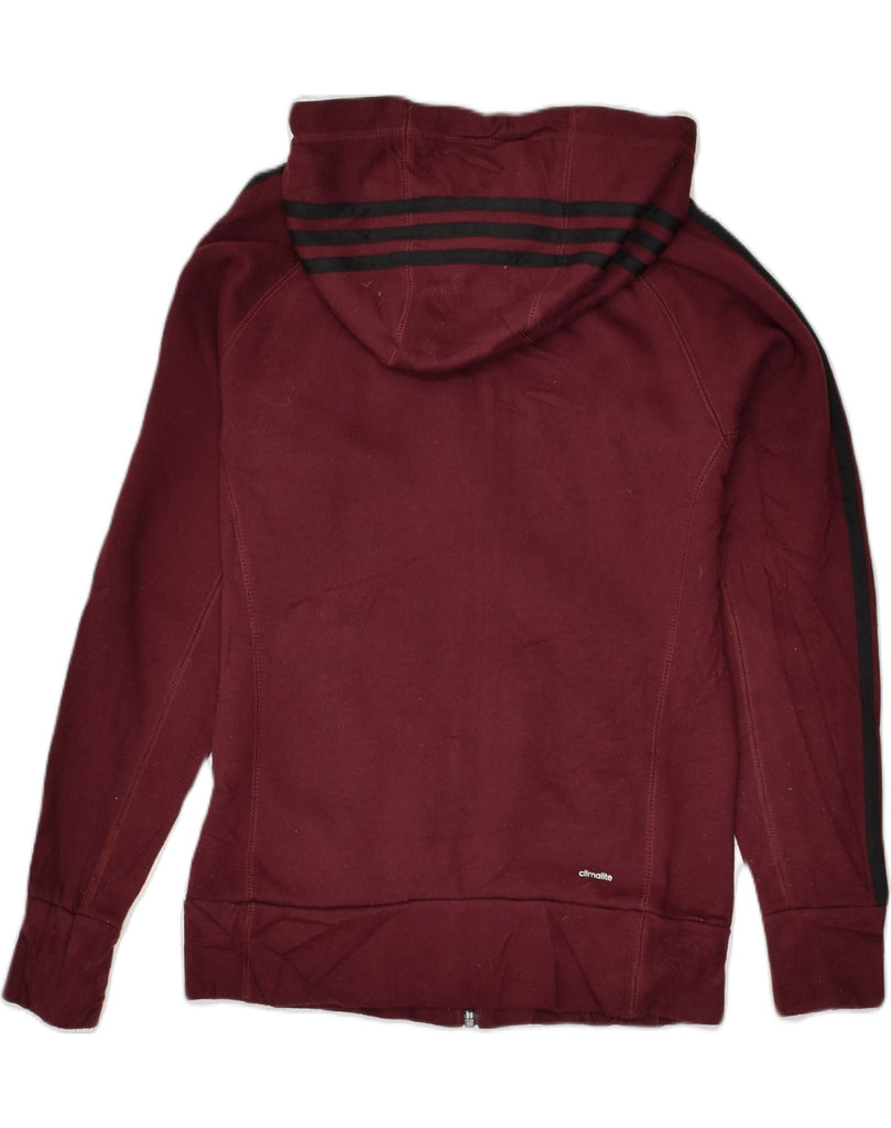 ADIDAS Mens Zip Hoodie Sweater Small Burgundy Polyester | Vintage Adidas | Thrift | Second-Hand Adidas | Used Clothing | Messina Hembry 