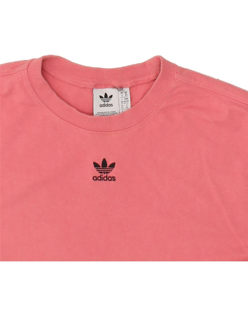 ADIDAS Womens T-Shirt Top UK 6 XS Pink Cotton Vintage Adidas and Second-Hand Adidas from Messina Hembry 