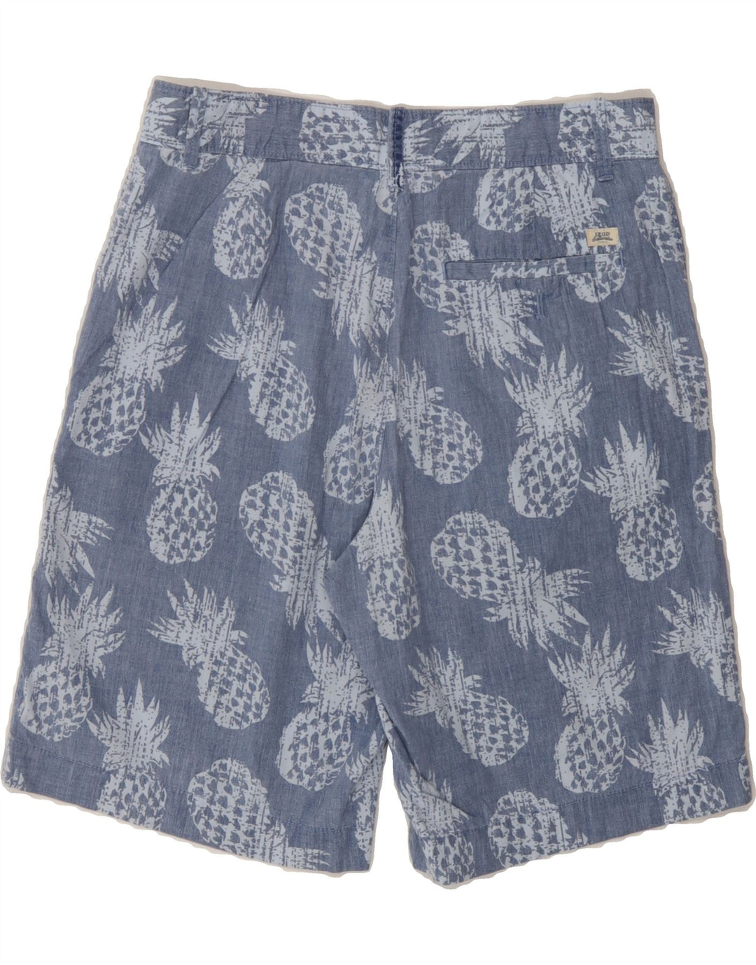 IZOD Mens Salt Water Abstract Pattern Chino Shorts W30 Medium Blue Cotton Vintage Izod and Second-Hand Izod from Messina Hembry 