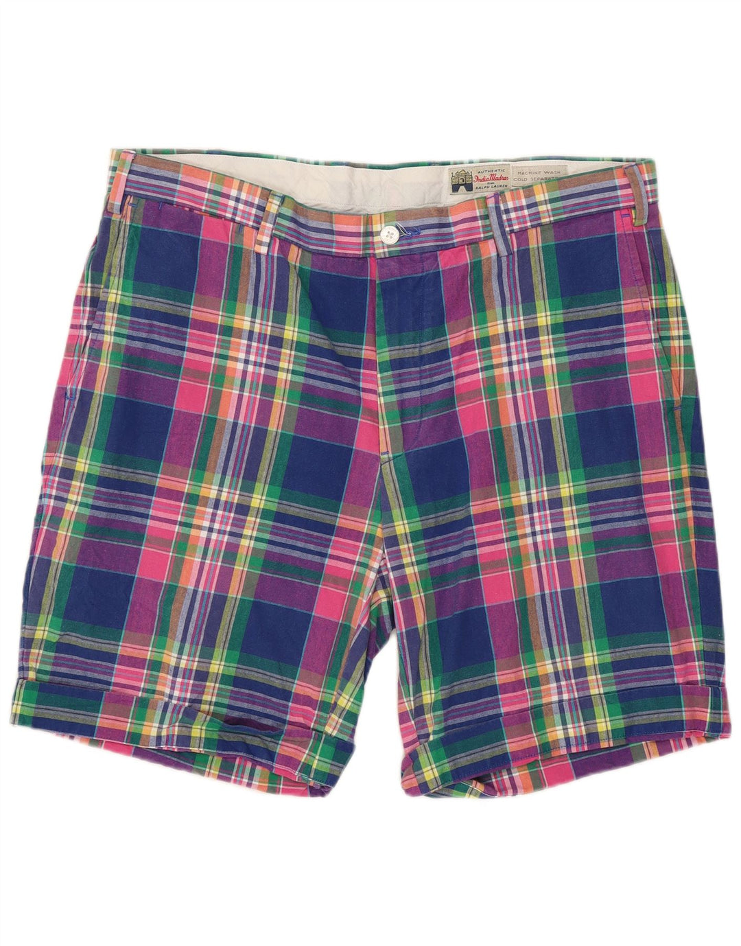 POLO RALPH LAUREN Mens Chino Shorts W35 Large Multicoloured Check