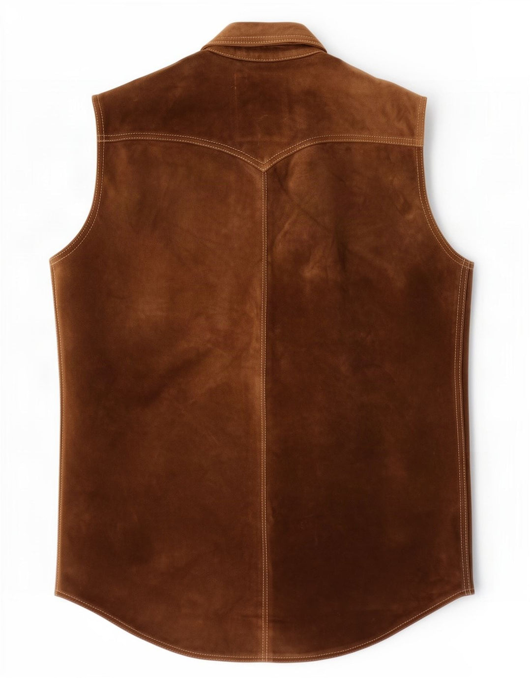 Vintage Mens Suede Gilet UK 36 Small Brown