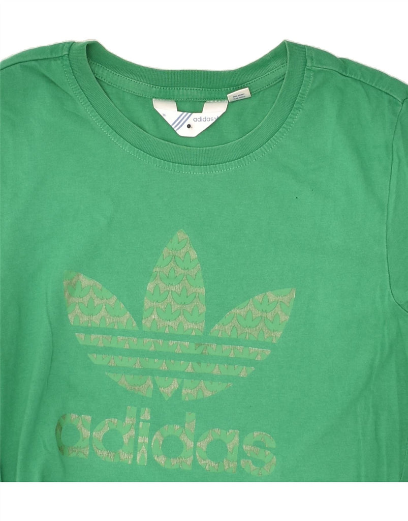 ADIDAS Womens Graphic T-Shirt Top EU 36 Small Green | Vintage Adidas | Thrift | Second-Hand Adidas | Used Clothing | Messina Hembry 