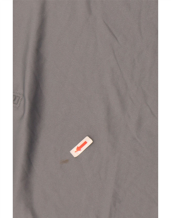 Nike Mens Dri Fit Zip Neck Top Long Sleeve Small Grey Colourblock Polyester