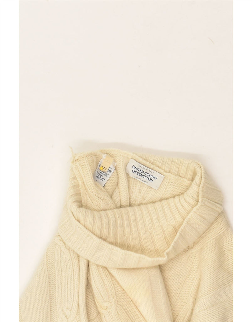 BENETTON Girls Roll Neck Jumper Sweater 15-16 Years Off White Wool | Vintage Benetton | Thrift | Second-Hand Benetton | Used Clothing | Messina Hembry 