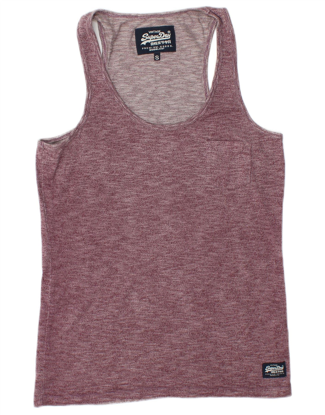 SUPERDRY Mens Vest Top Small Burgundy Cotton
