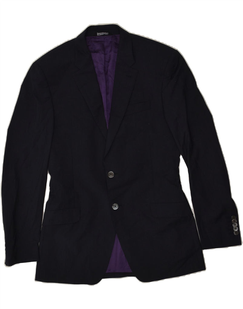 PAUL SMITH Mens 2 Button Blazer Jacket UK 38 Medium Navy Blue Wool | Vintage Paul Smith | Thrift | Second-Hand Paul Smith | Used Clothing | Messina Hembry 