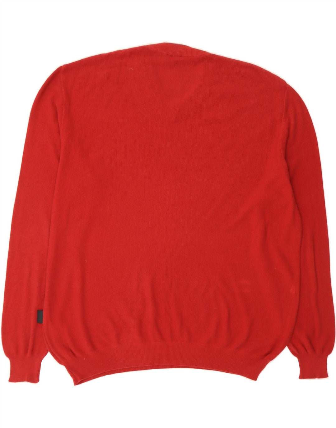 HUGO BOSS Mens V-Neck Jumper Sweater IT 52 Large Red Cotton Vintage Hugo Boss and Second-Hand Hugo Boss from Messina Hembry 