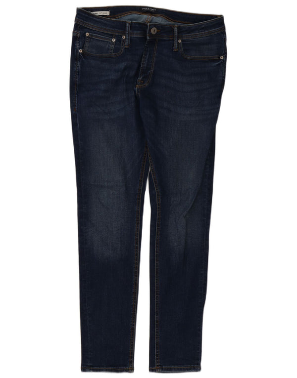 Jack & Jones Mens Liam Skinny Jeans W34 L30 Navy Blue Cotton