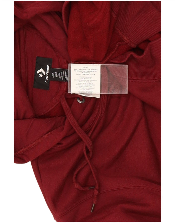 Converse Mens Hoodie Jumper Medium Burgundy Cotton